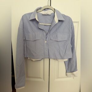 Primark Blue and White Striped Shirt